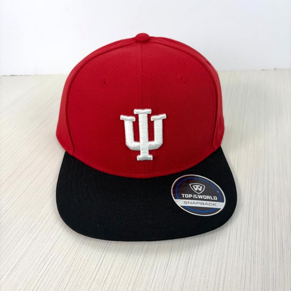 Indiana Hoosiers Top Of The World Snapback Hat Adjustable Red Black NEW